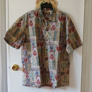 Tropical Print Casual Button Down Shirt From Two Palms Camuto. Size Xl.